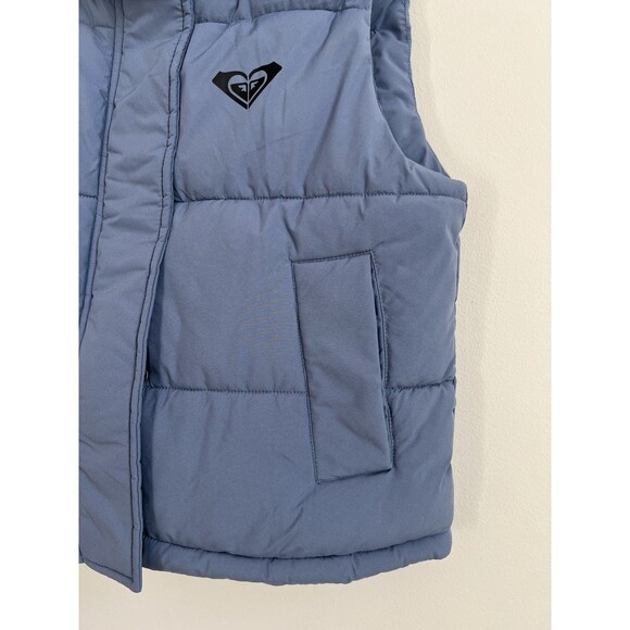 Roxy Blue Hooded Water-Resistant Puffer Vest Women’s Small with Pockets - Picture 5 of 9